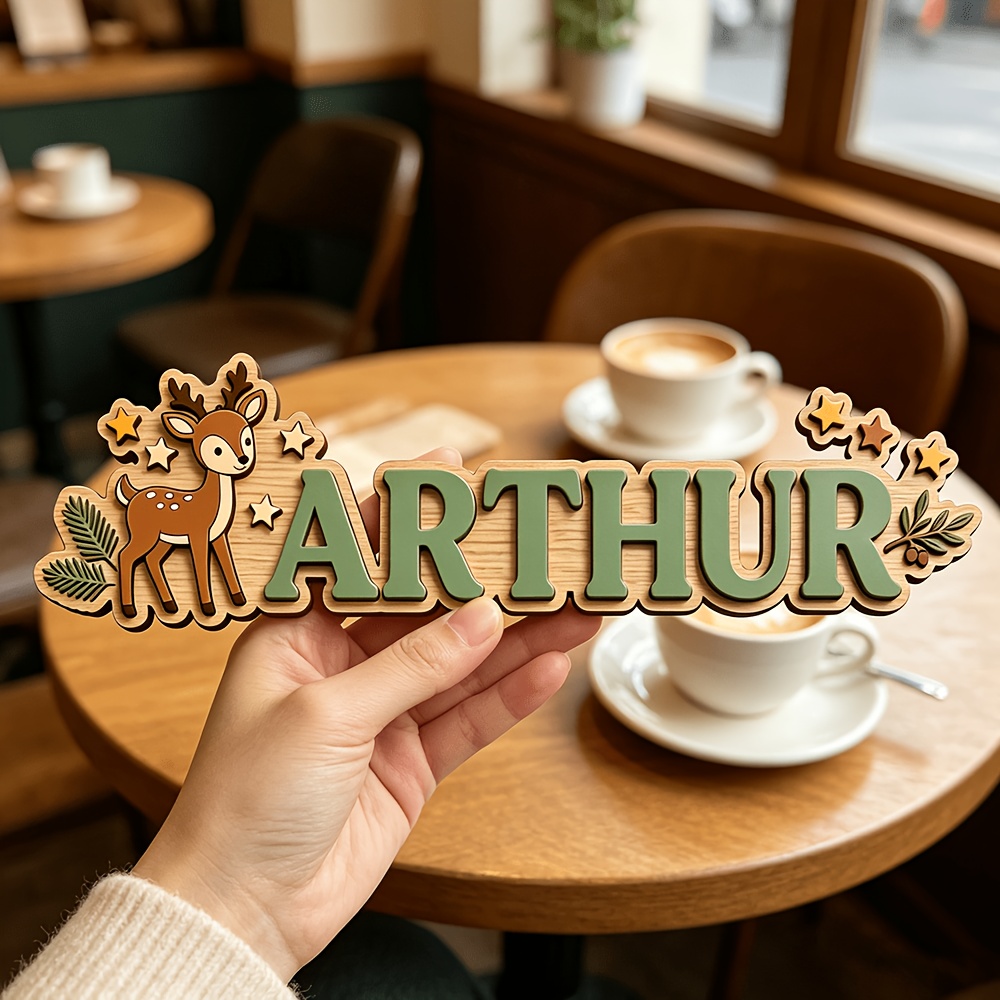 Custom Deer & Star Wooden Name - Baby Nursery Hanging Decor review and price
