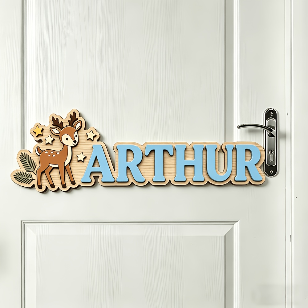 Custom Deer & Star Wooden Name - Baby Nursery Hanging Decor review and price