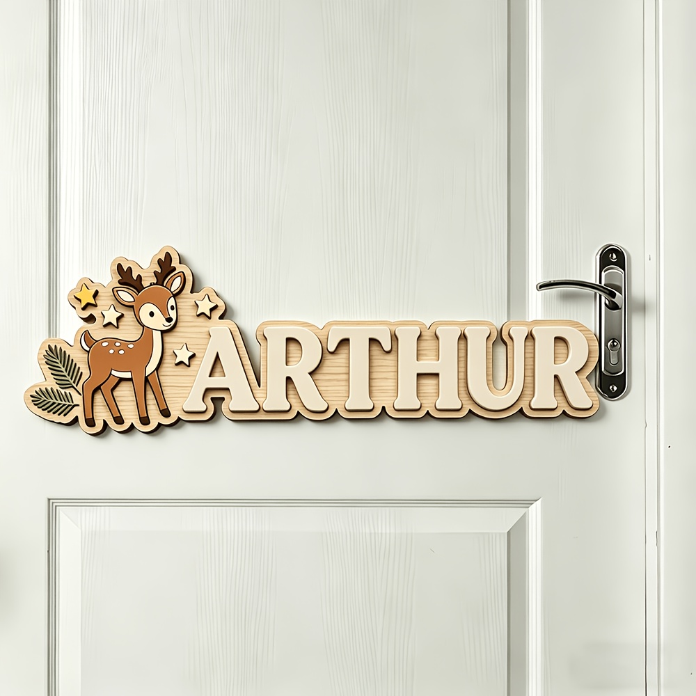 Custom Deer & Star Wooden Name - Baby Nursery Hanging Decor review and price