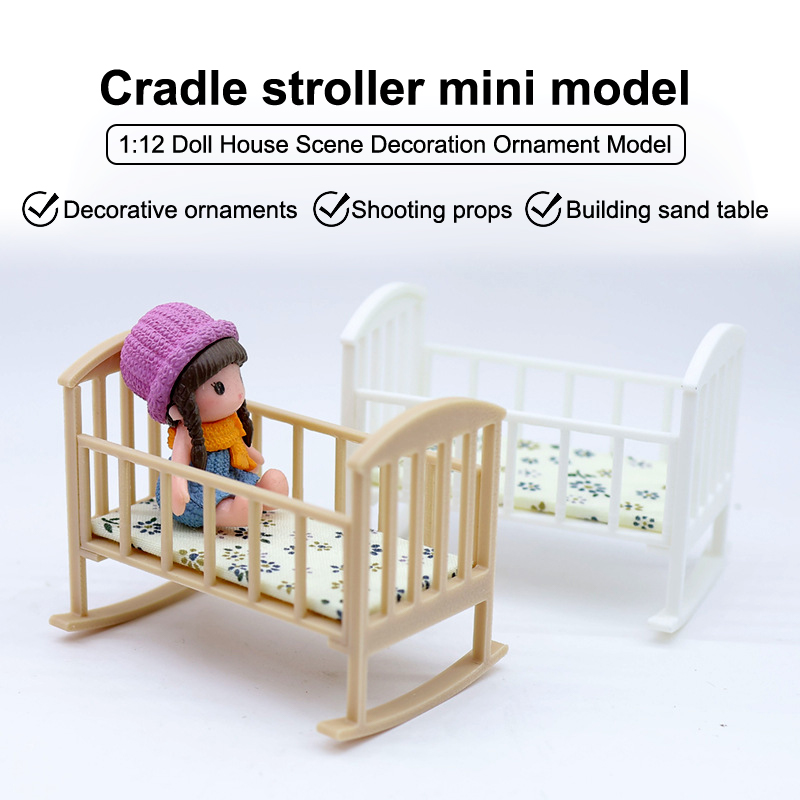 ⭐HOT❗ 1/12 Dollhouse Mini Crad - Baby Nursery Dolls review and price