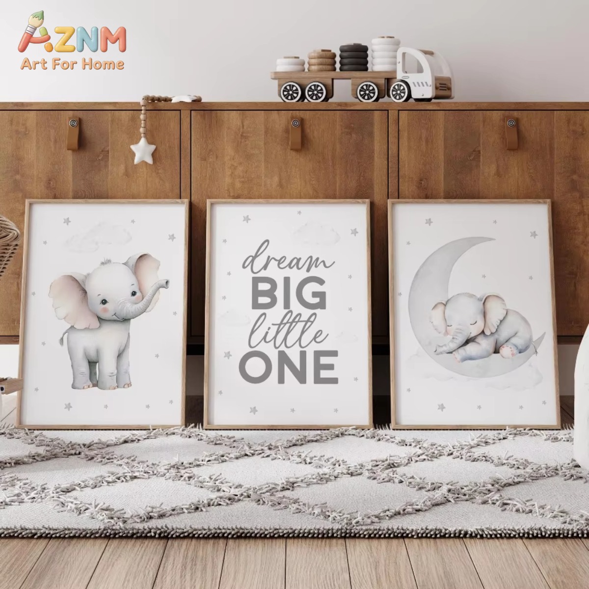 AZNM Elephant Nursery Print Se - Baby Nursery Elephant Theme review and price