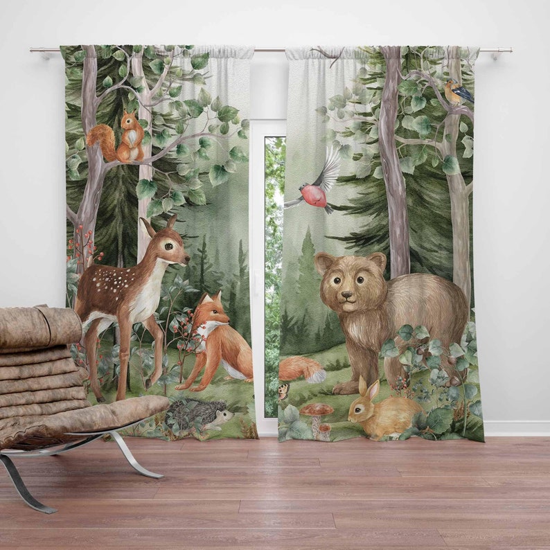 Woodland Animals Curtains Kids - Baby Nursery Youtube review and price