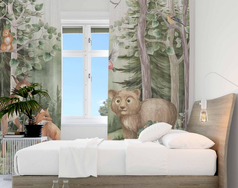 Woodland Animals Curtains Kids - Baby Nursery Youtube review and price