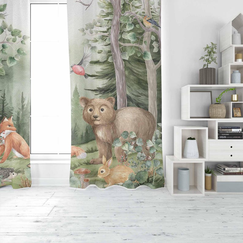 Woodland Animals Curtains Kids - Baby Nursery Youtube review and price