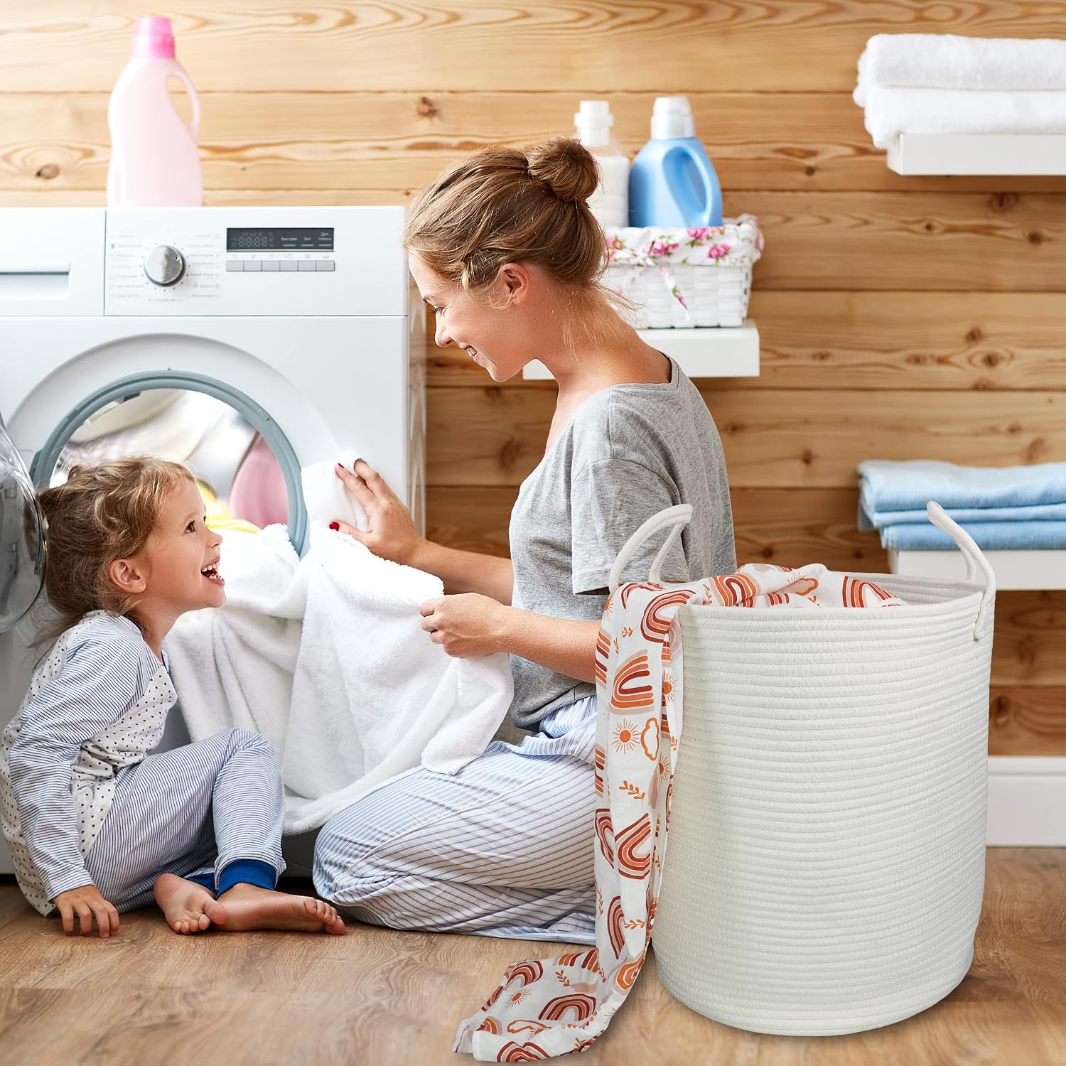 Cotton Rope Laundry Basket Ham - Baby Nursery Laundry Hamper review and price