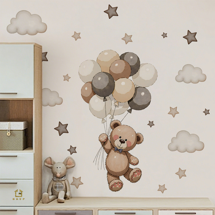 Adorable Teddy Bear Wall Decal - Baby Nursery Artwork review and price