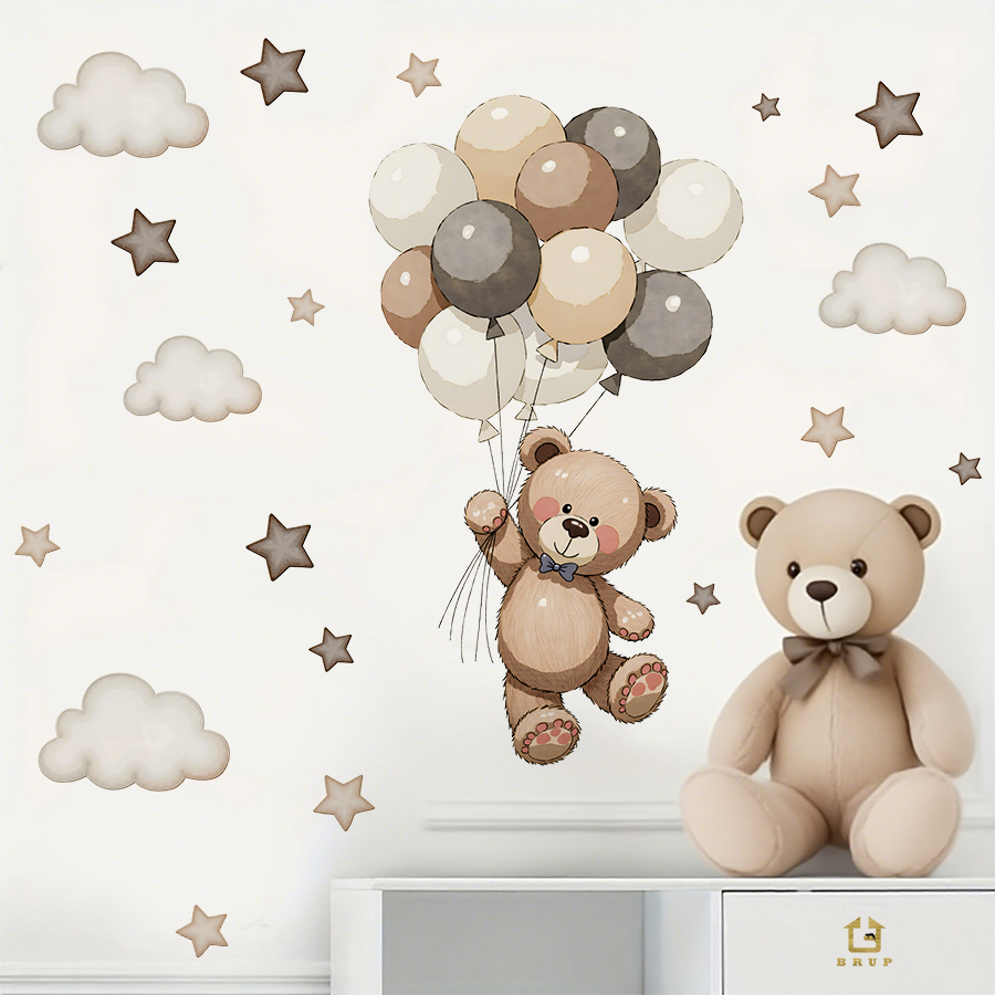 Adorable Teddy Bear Wall Decal - Baby Nursery Artwork review and price
