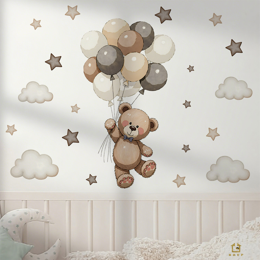 Adorable Teddy Bear Wall Decal - Baby Nursery Artwork review and price