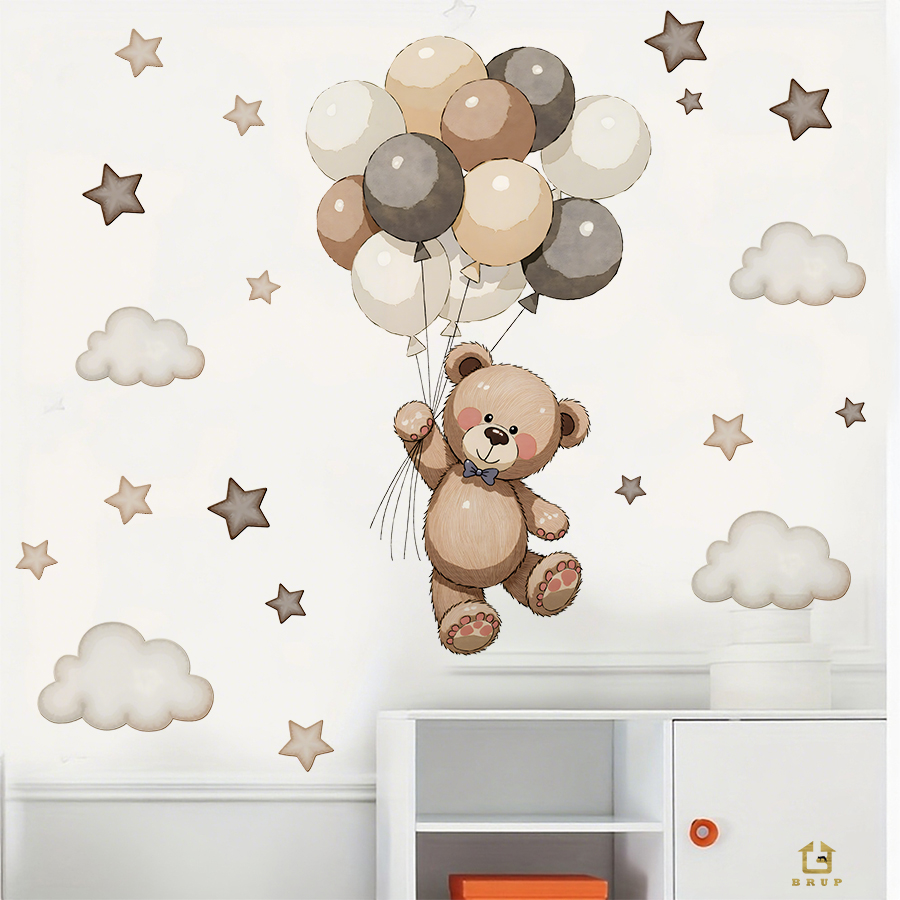 Adorable Teddy Bear Wall Decal - Baby Nursery Artwork review and price