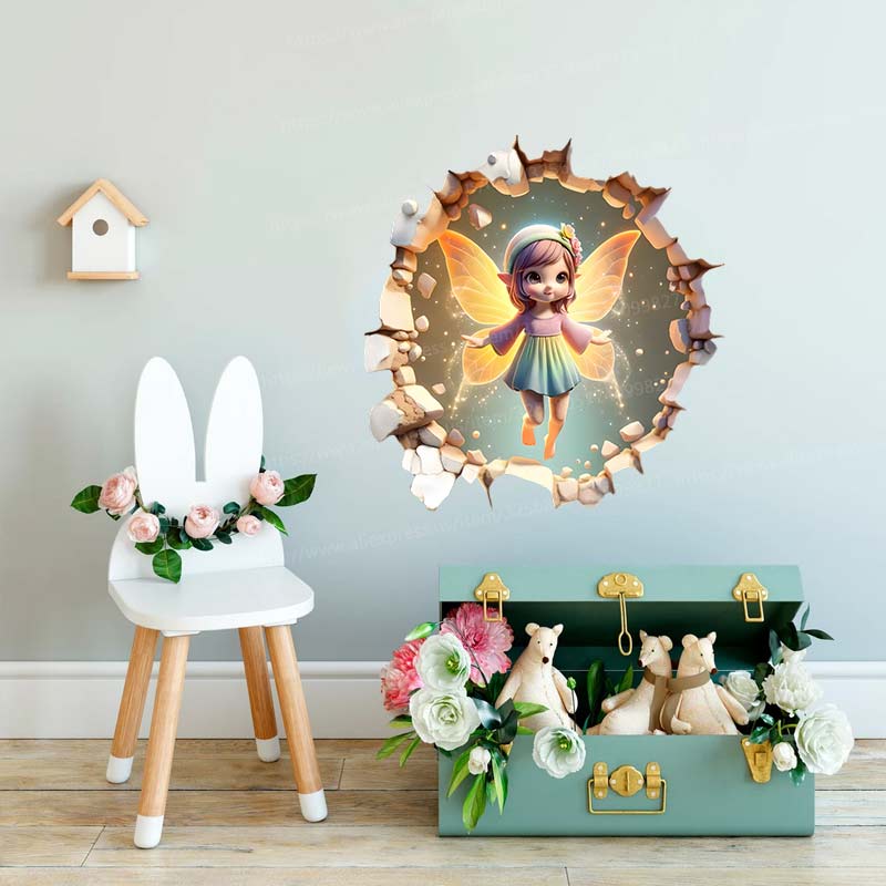 Fairy Butterfly Wall Sticker B - Baby Nursery Mural Wallpaper review and price