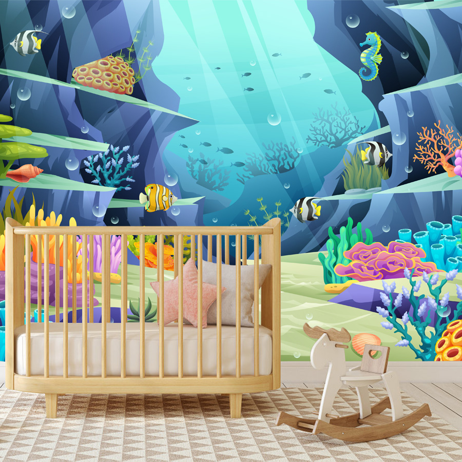 15+ Cartoon Underwater Tropica - Baby Nursery Mural Wallpaper review and price