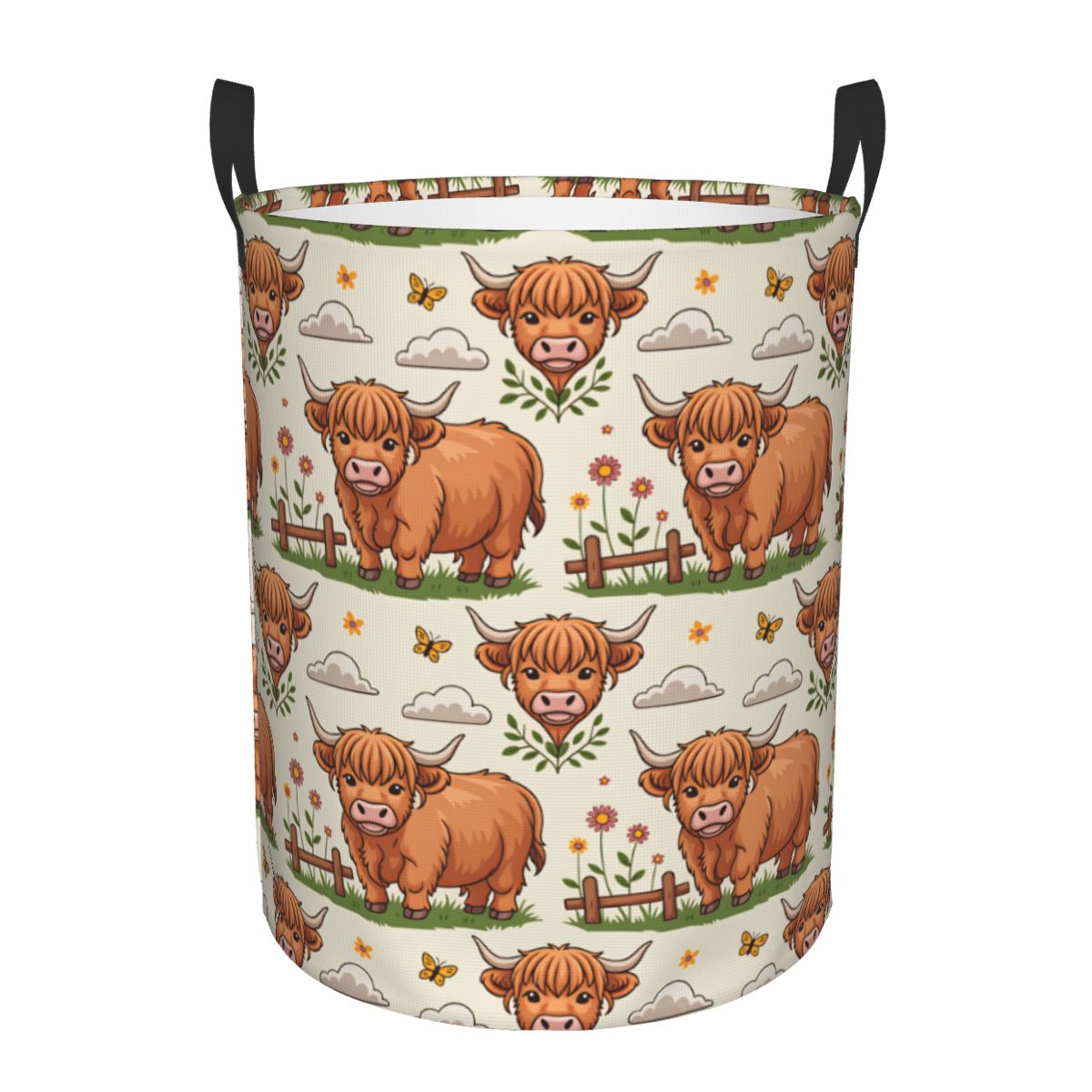 Cartoon Highland Cows Laundry  - Baby Nursery Laundry Hamper review and price