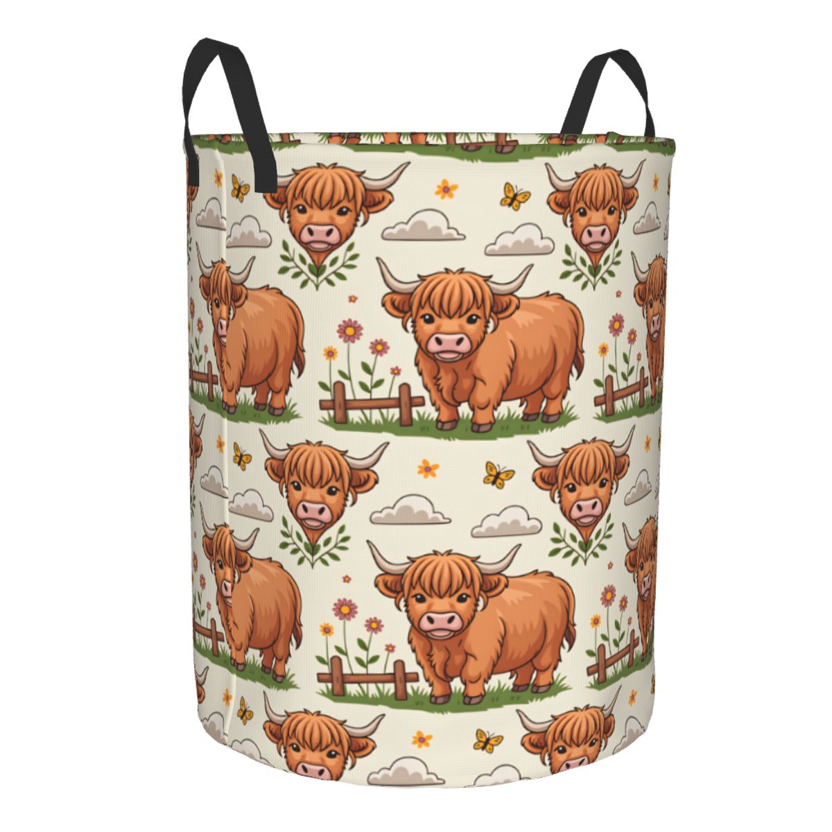 Cartoon Highland Cows Laundry  - Baby Nursery Laundry Hamper review and price