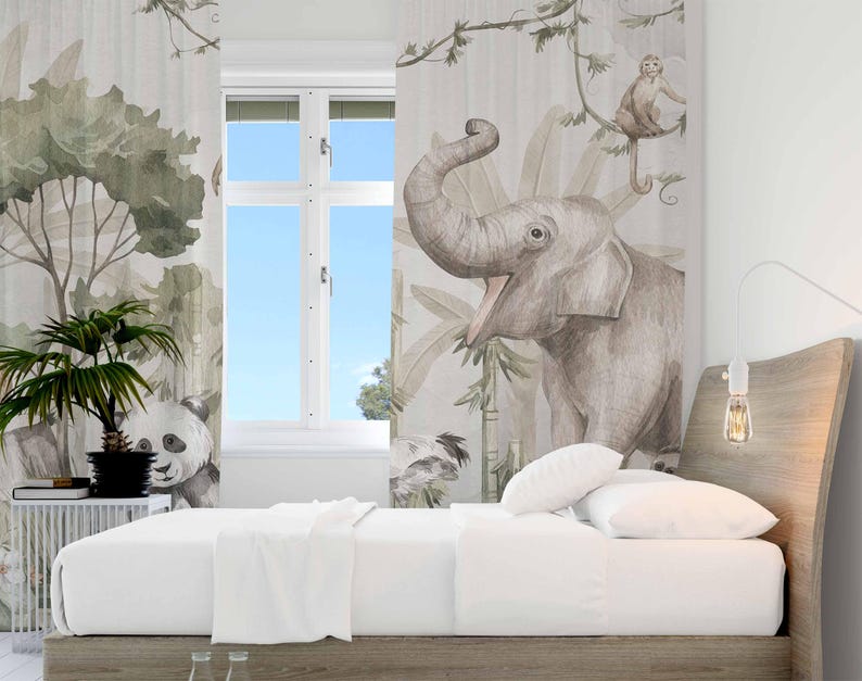Safari Animals Curtains Kids B - Baby Nursery Youtube review and price