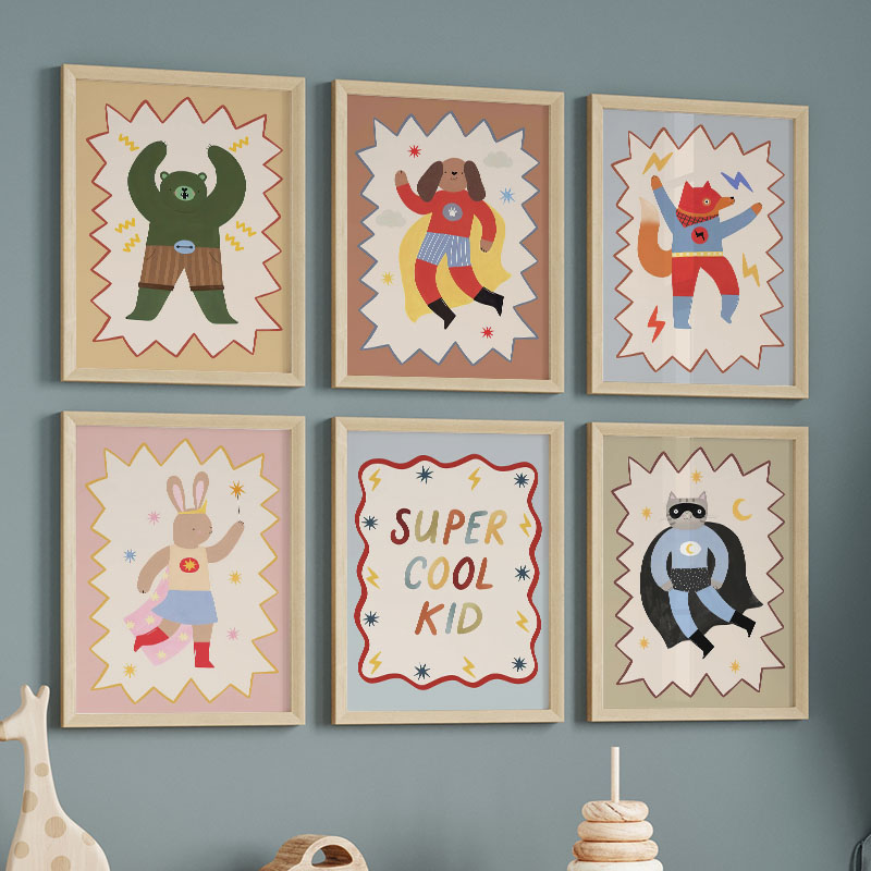 Funny Cartoon Super Cool Kid N - Baby Nursery Artwork review and price