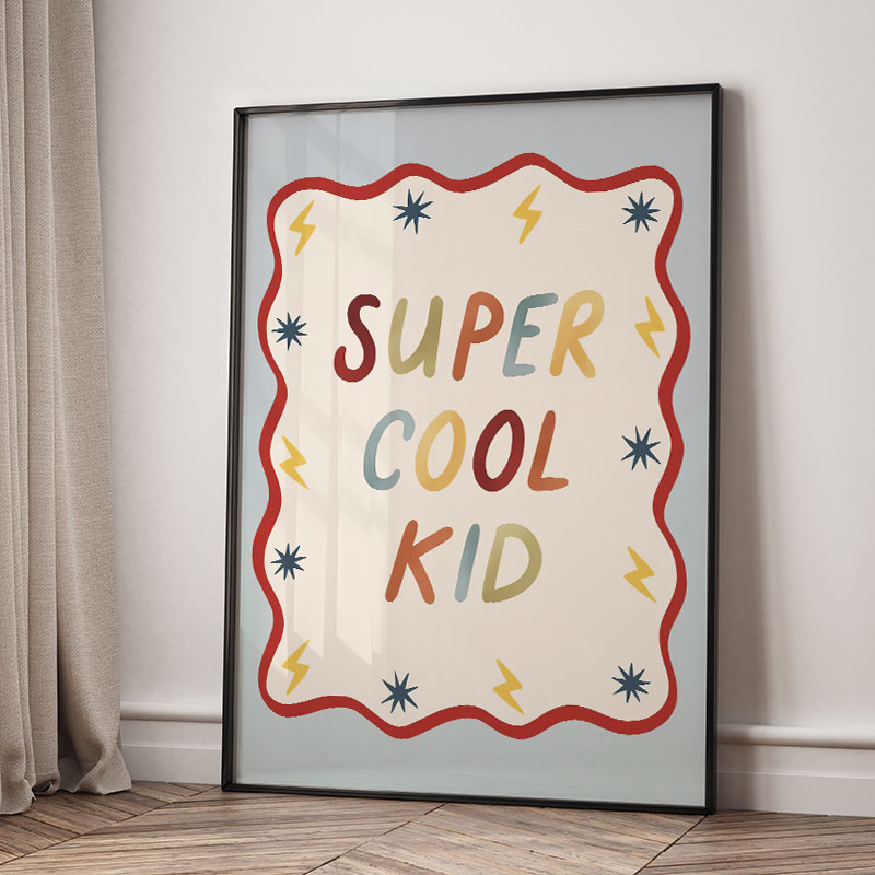 Funny Cartoon Super Cool Kid N - Baby Nursery Artwork review and price