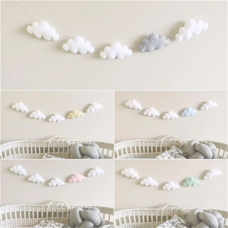 Nordic Felt Cloud Garlands Str - Baby Nursery Hanging Decor review and price